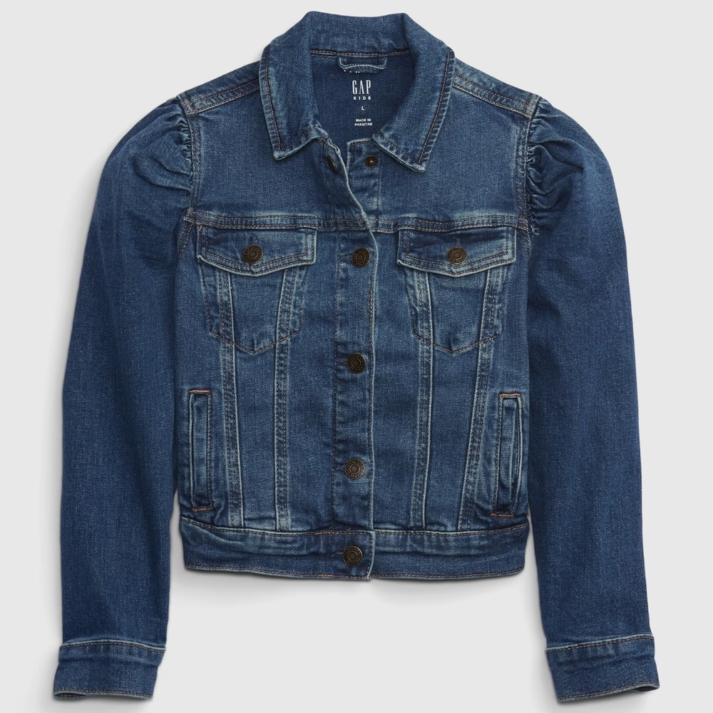 GAP Kids Puff Sleeve Denim Jacket